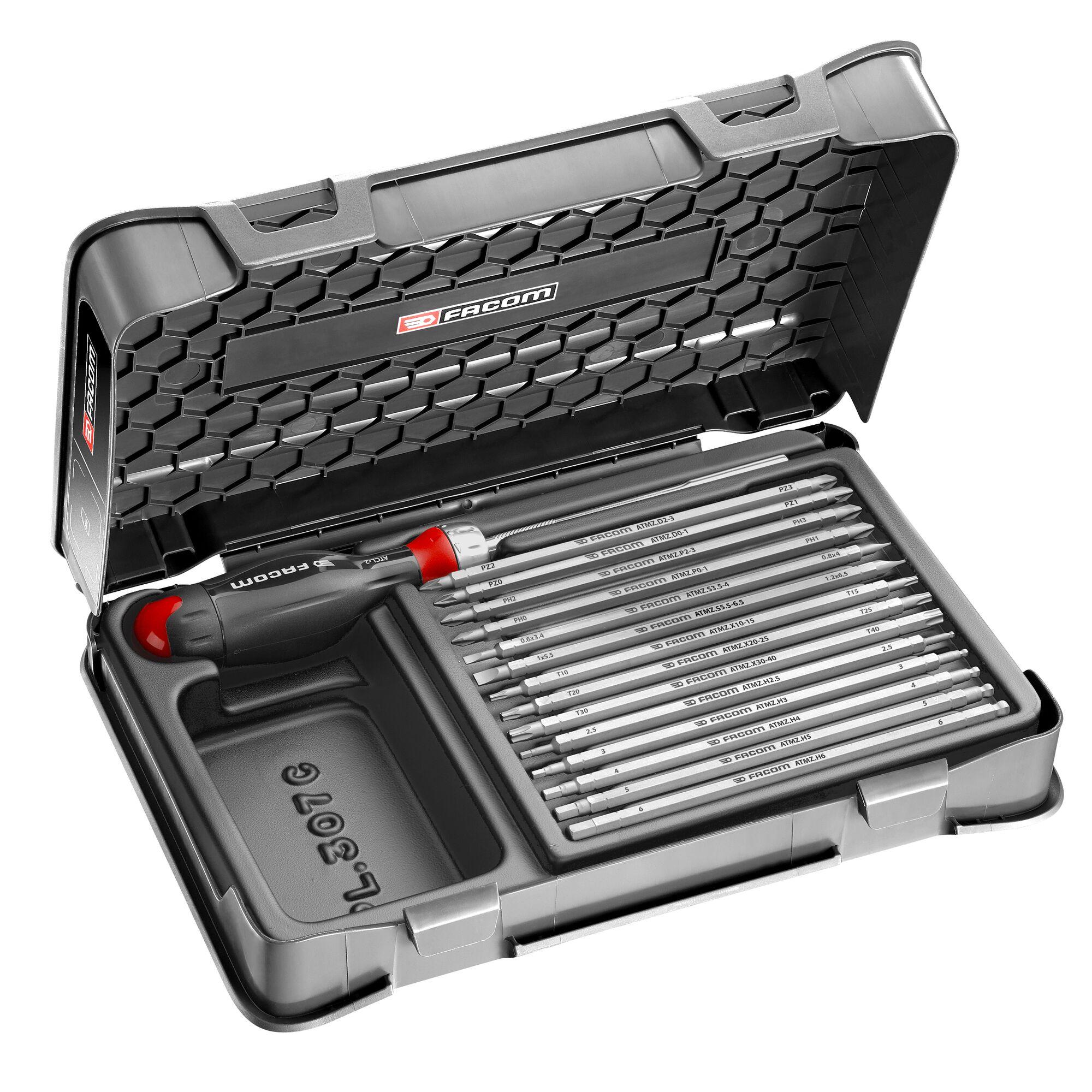 Tournevis porte lames a cliquet PROTWIST® en coffret plastique, 15 pièces