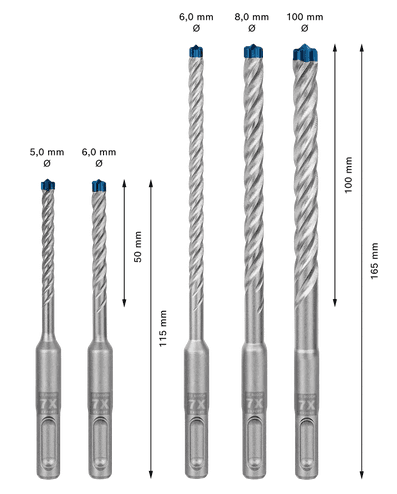 Coffret de 5 forets EXPERT SDS plus-7X