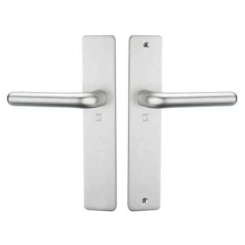 Ensemble double bequille sur plaque XENIA - Aluminium - Argent - Bec de cane