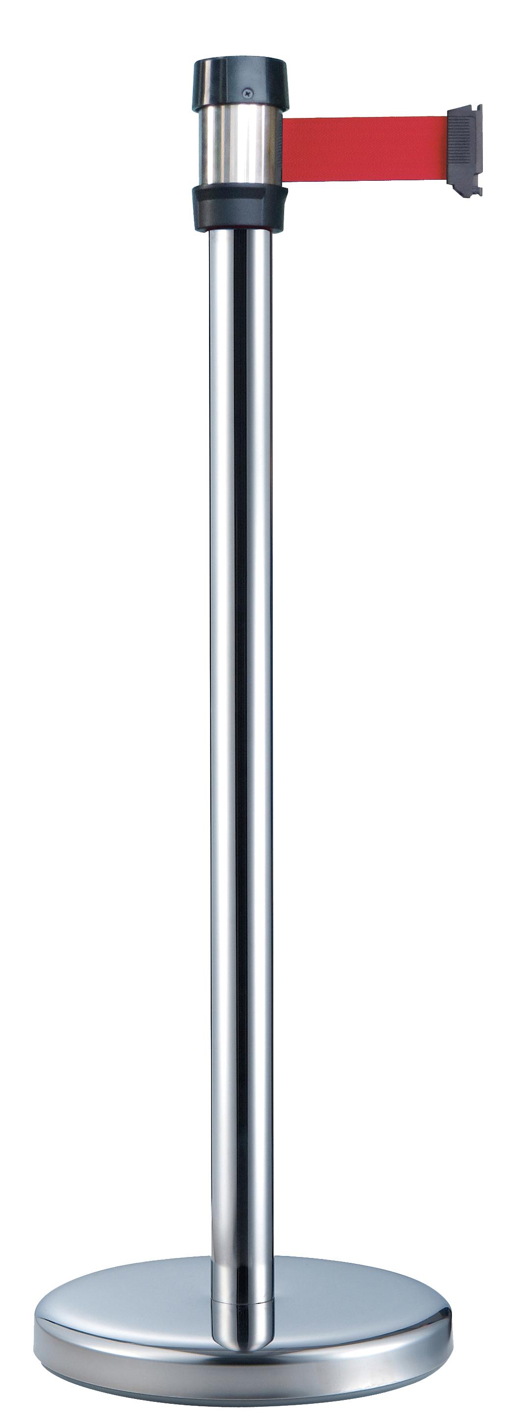 POTEAU A SANGLE ROUGE SOCLE NOIR