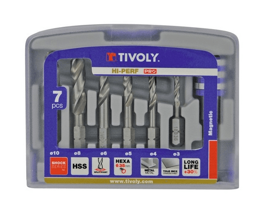 Coffret de forets pour métal Shock Series 7 pièces - TIVOLY