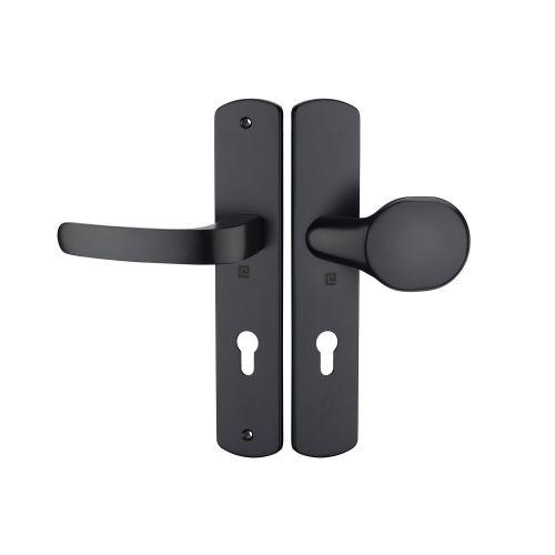 Ensemble sur plaque ELFE - Noir mat - Clé I et Palière - 195MM