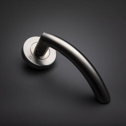 Béquille double sur rosace bec de cane JADE série 1094 - Inox - Arrondie