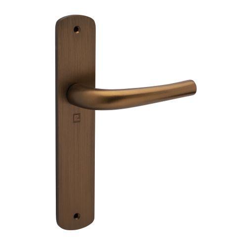 Ensemble double bequille sur plaque SALOME - Alu. - Choco. - Bec de cane - 195MM