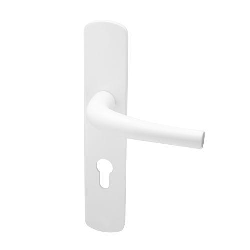 Ensemble double bequille sur plaque SALOME - Aluminium - Blanc- Clé I - 195MM