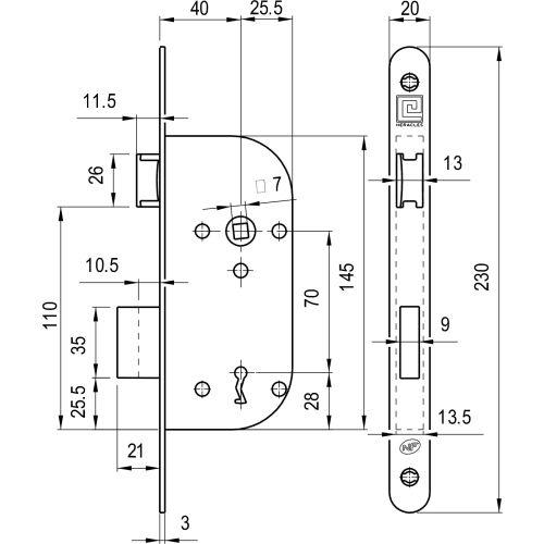 Coffre à larder monopoint Série L400NF - Axe 40 MM - Clé L - Noir