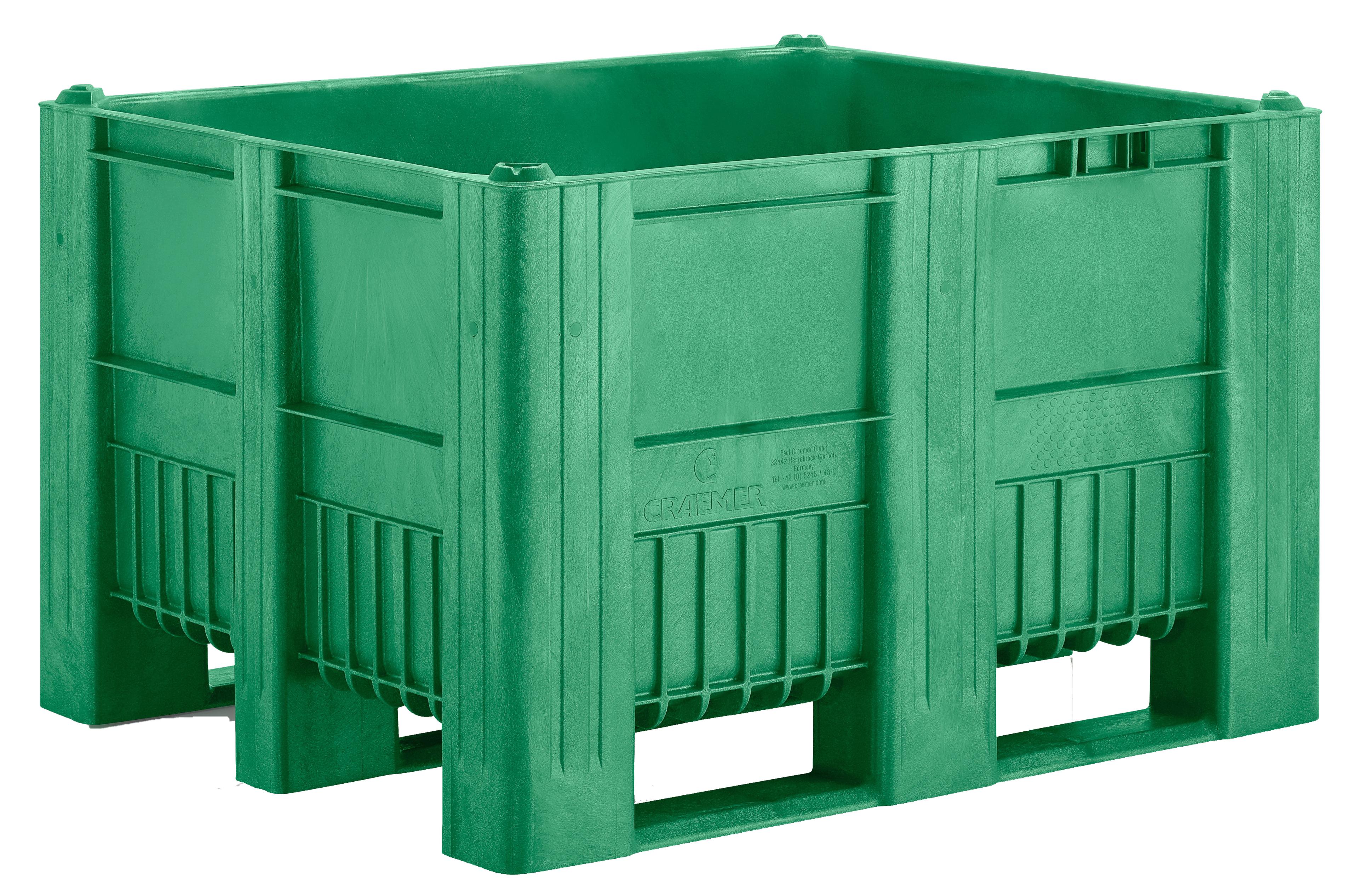 CAISSE PALETTE MONOBLOC EN PEHD VERT