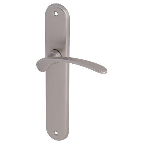 Ensemble double bequille sur plaque MORGAN - Satin nickelé - Bec de cane