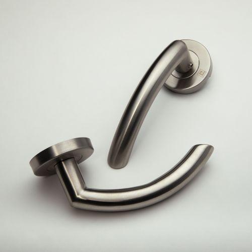 Béquille double sur rosace bec de cane JADE série 1094 - Inox - Arrondie