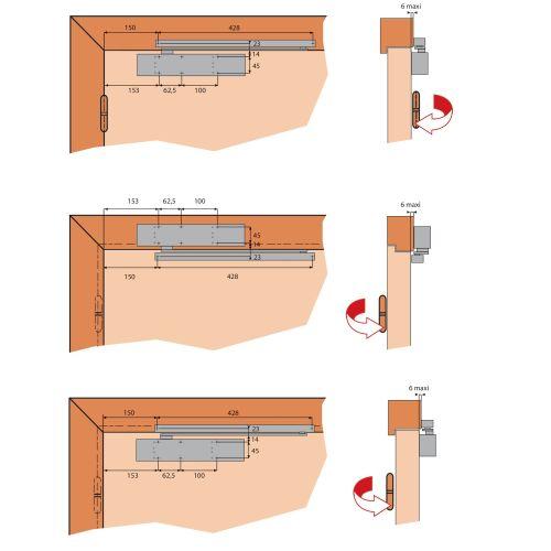 HERACLES G-HR500515 ferme-porte force 3-5 - bras à glissière noir