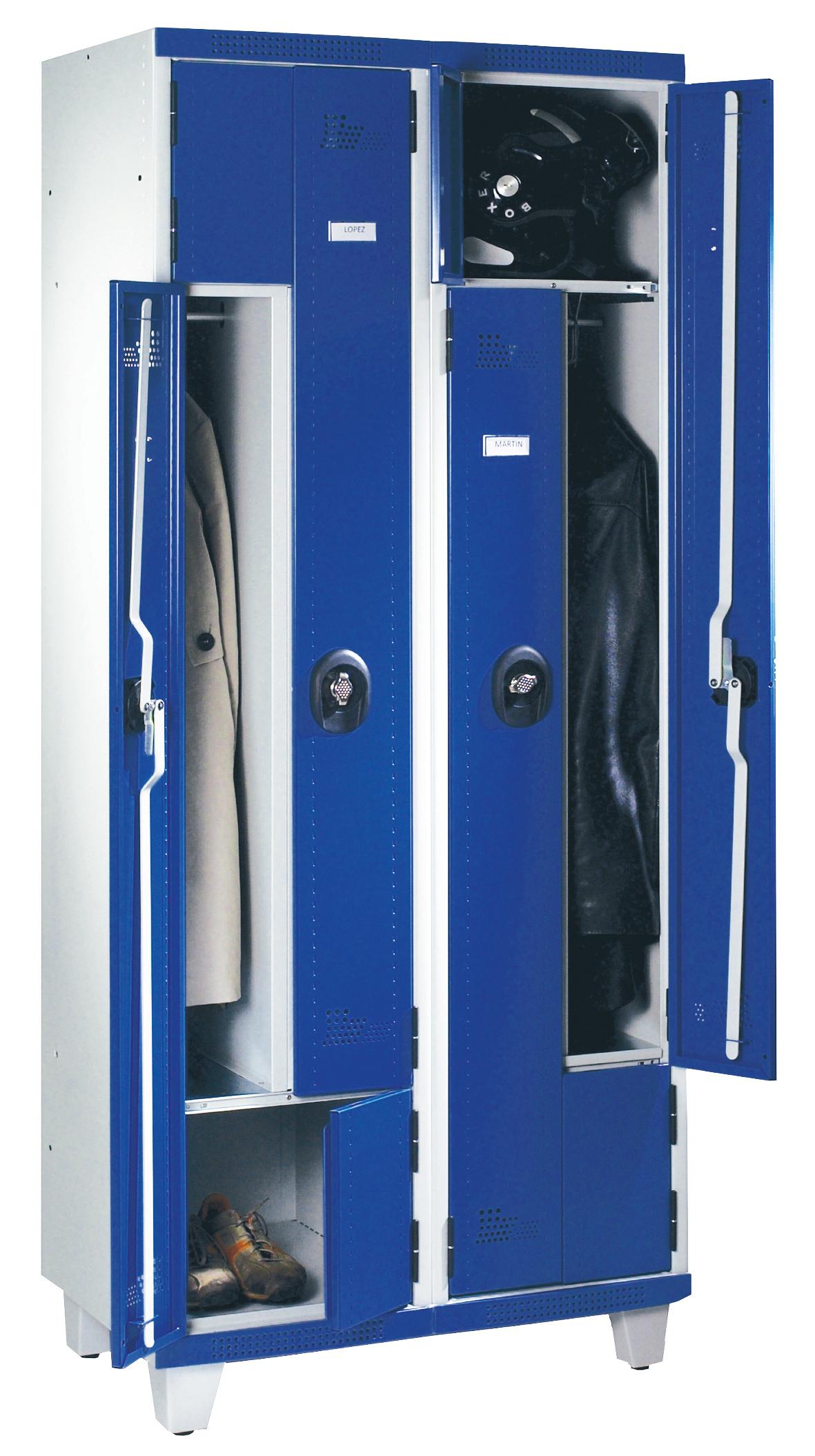 VESTIAIRE MONOBLOC EN L SUR PIEDS