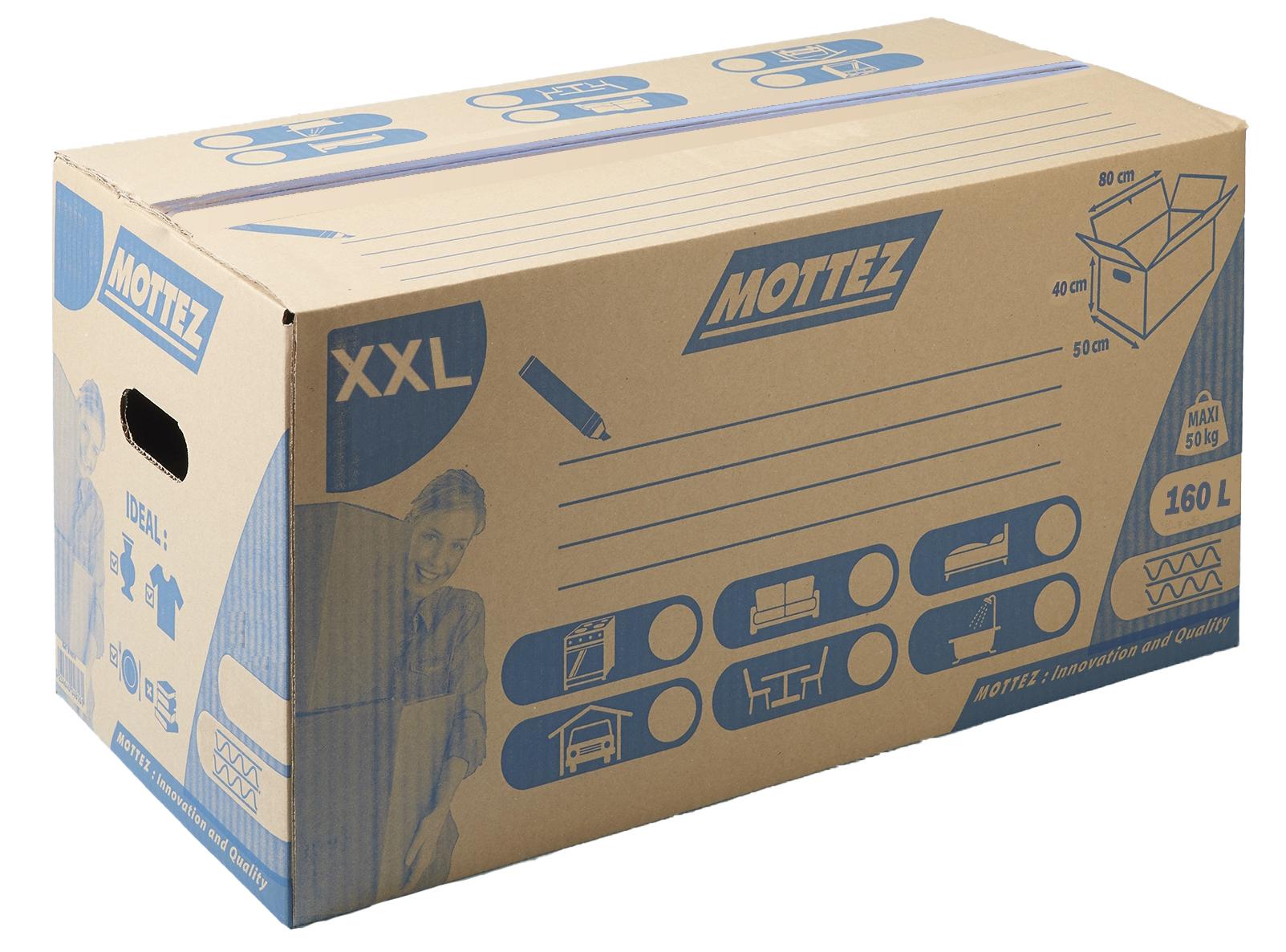 CAISSE DE DEMENAGEMENT CARTON FERMETURE AUTOMATIQUE  DOUBLE CANNELURE