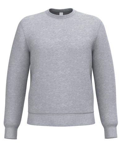 Sweat-shirt col rond unisexe manches longues Gris chiné