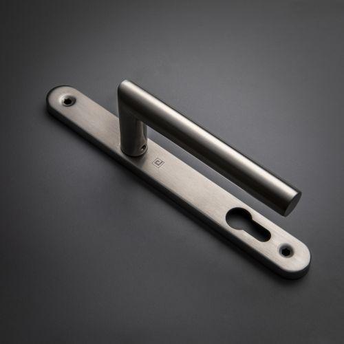 Ensemble double bequille sur plaque JADE série 1394 - Clé I - inox - Etroite