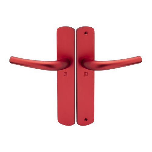 Ensemble double bequille sur plaque SALOME - Alu. - Rubis - Bec de cane - 195MM