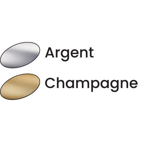 Poignée palière sur plaque BASTILLE 70 x 250 MM - Aluminum - Champagne