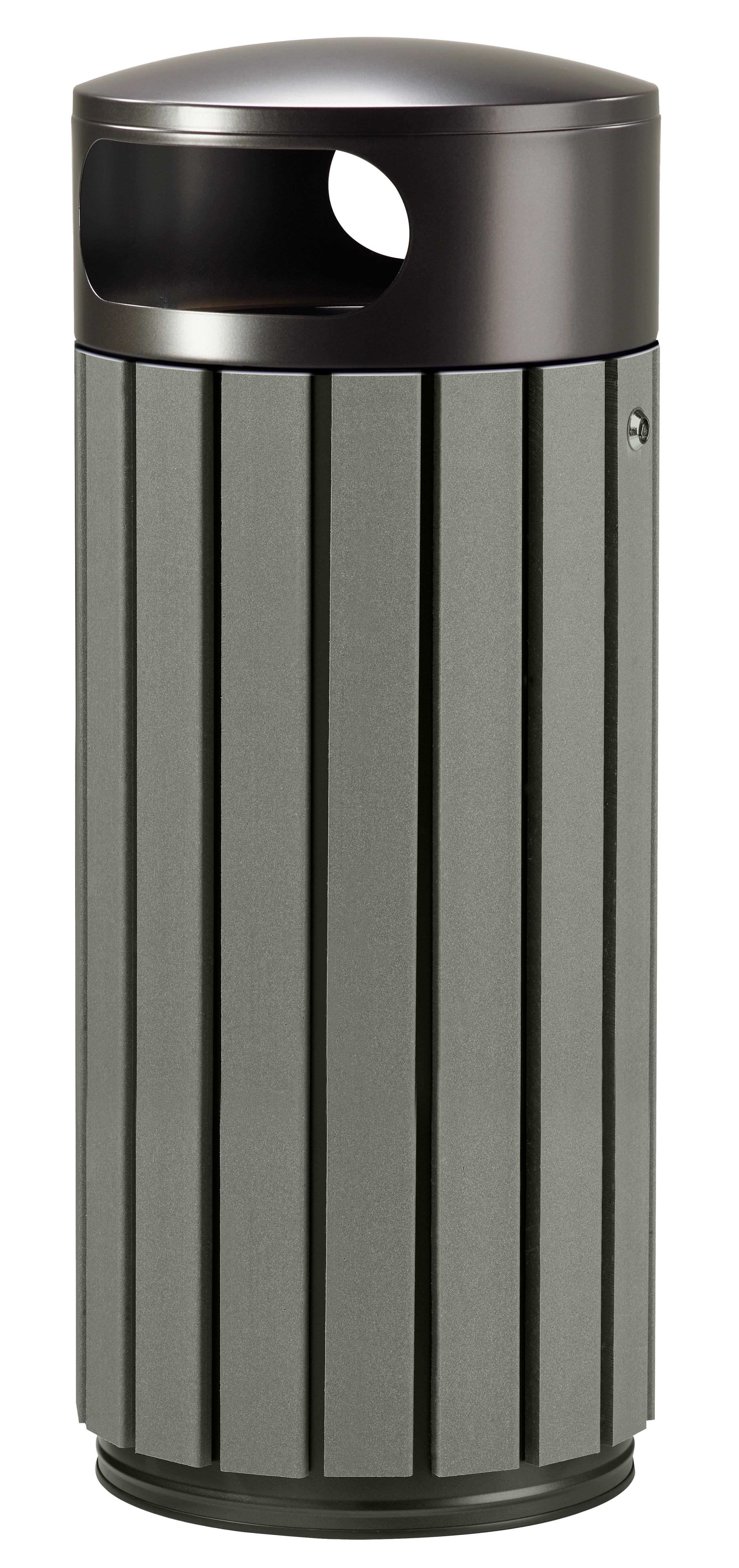 CORBEILLE ZENO COUVERCLE GRIS MANGANESE