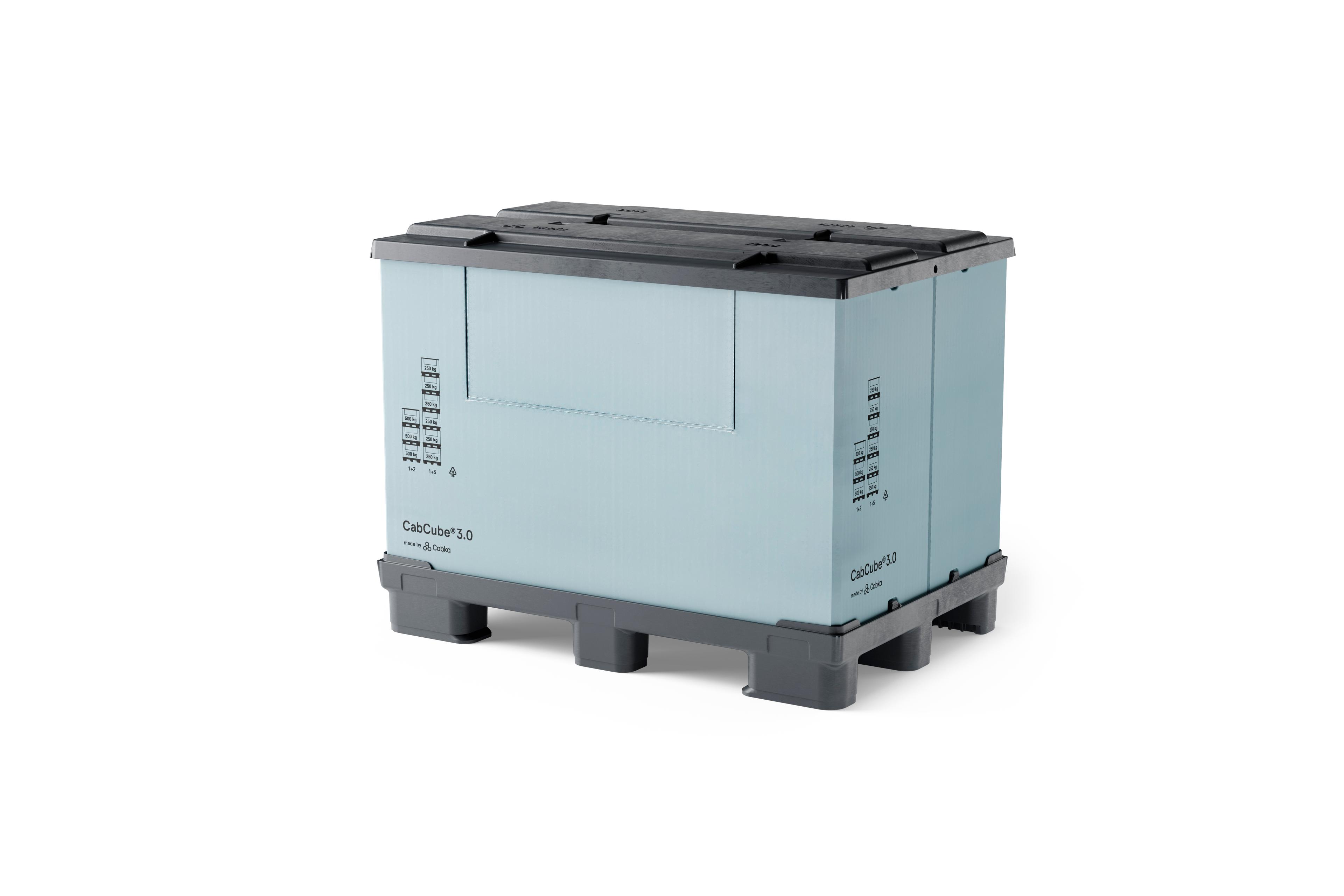 CAISSE PALETTE PLIABLE AVEC PORTE CHARGE 500 KG