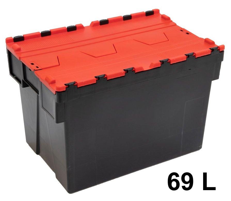 Bac navette avec couvercle coloré ROUGE