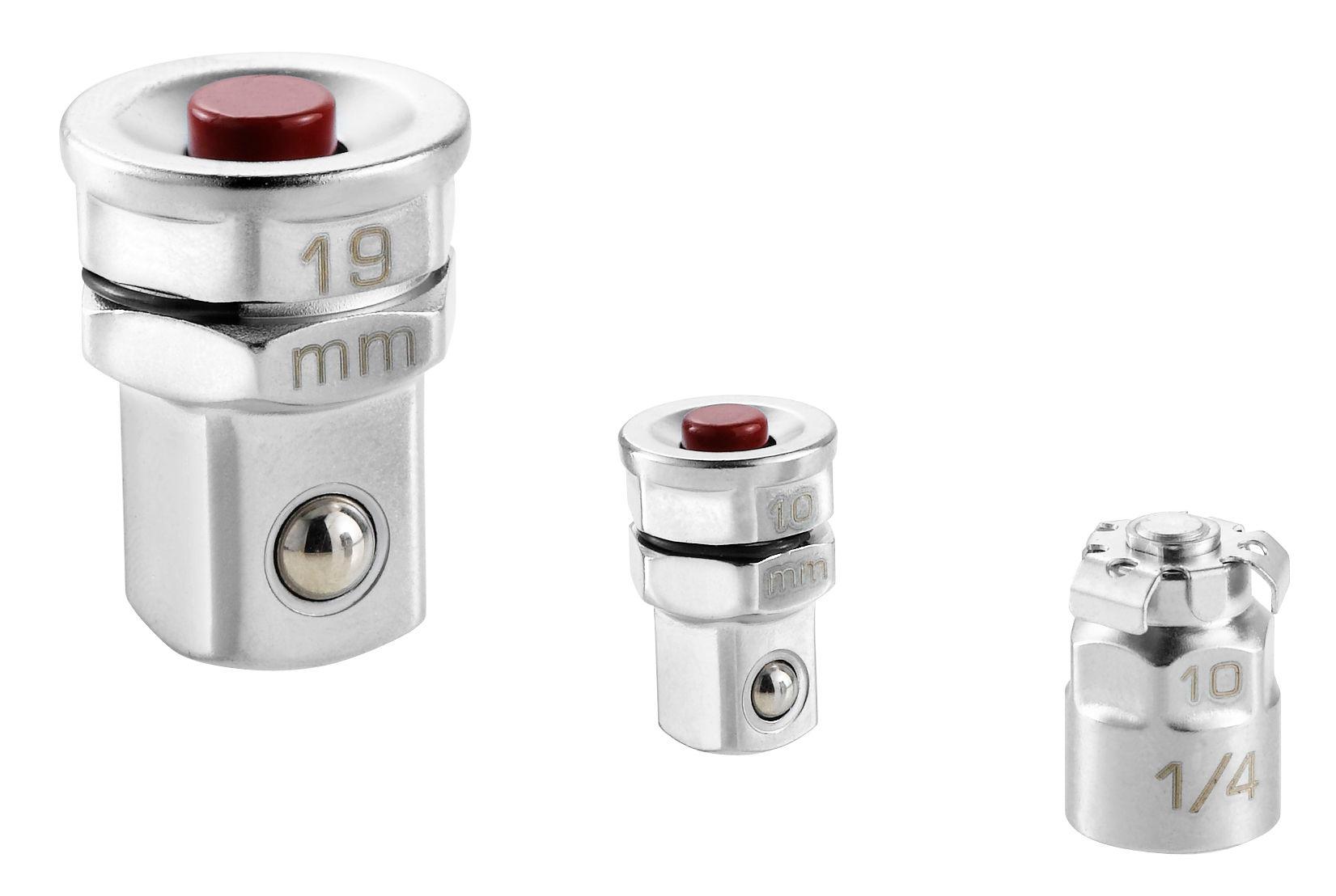 Lot de 3 adaptateurs pour clé vers carré 1/4"" 1/2"" 6 pans