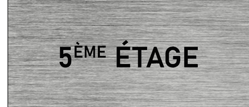 PLAQUE IND.TEXTE NOIR FOND ARG