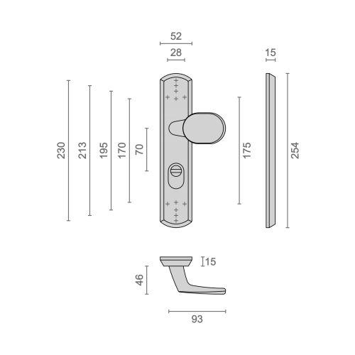 Ensemble de sécurité Porte Palière ELFE EA70 entraxe 70 mm - HERACLES