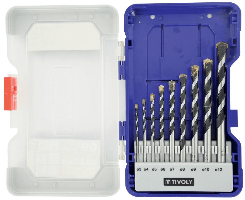 9 forets béton gradués SLR Ø 3 à 12mm