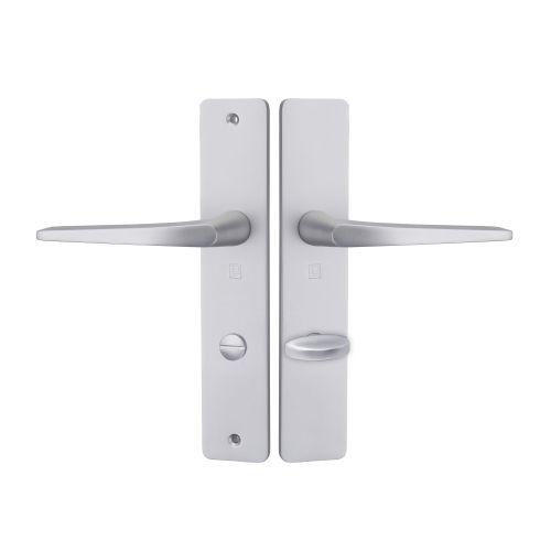 Ensemble double bequille sur plaque HIONNA - Aluminium - Argent - Condamnation