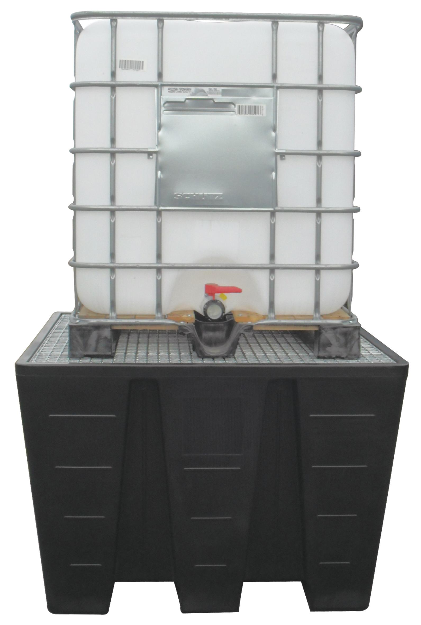 BAC DE RETENTION EN POLYETHYLENE HAUTE DENSITE AVEC CAILLEBOTIS ACIER