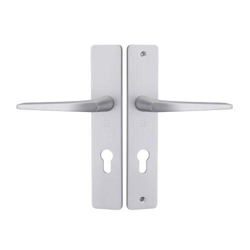 Ensemble double bequille sur plaque HIONNA - Aluminium - Argent - Clé I