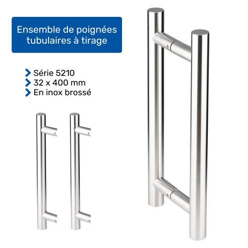 HERACLES B-INOX-PT003 poignée de tirage série 5210 32 x 300 mm inox brossé JADE