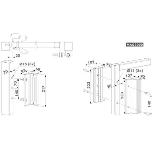 LOCINOXP00007627-SILV ventouse électromagnétiques avec poignée 300 kg 12/24 VDC