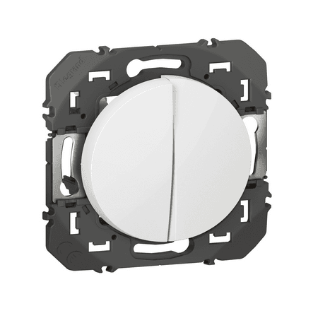 Poussoir double dooxie 6A 250V~ finition blanc