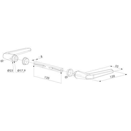 Béquille double C8x120mm aluminium argent - LOCINOX P00006213