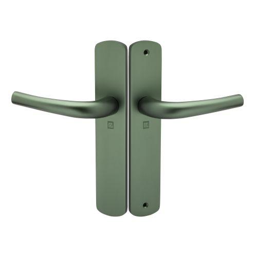 Ensemble double bequille sur plaque SALOME - Alu - Emeraude- Bec de cane - 195MM