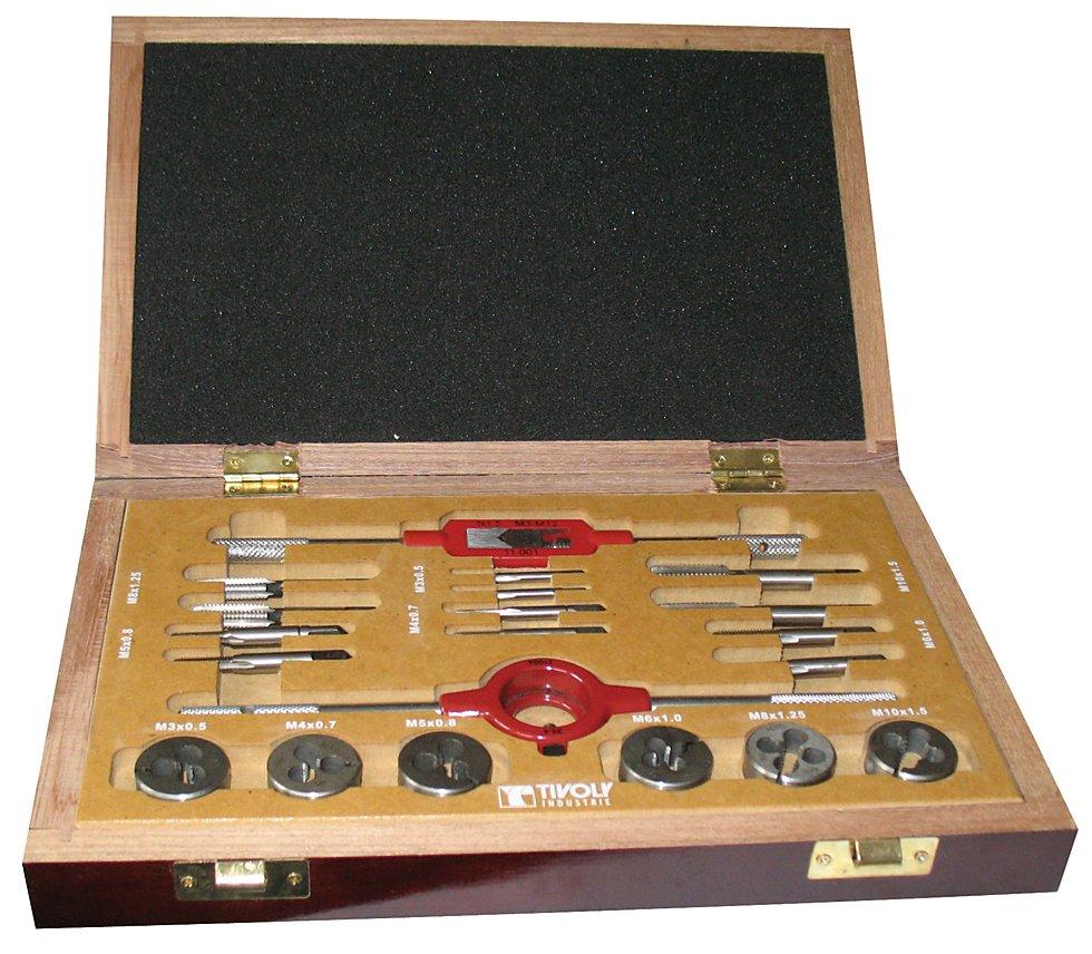 COFFRET BOIS TARAUDS FILIERES 30 PIECES