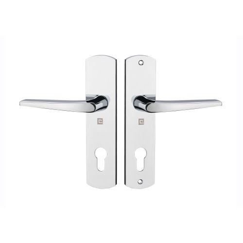 Ensemble double bequille sur plaque KROM - Chromé - Clé I - 170MM