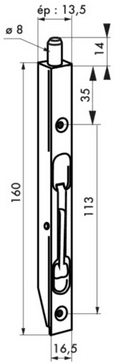 VERROU ONGLET A BASCULE 160 MM
