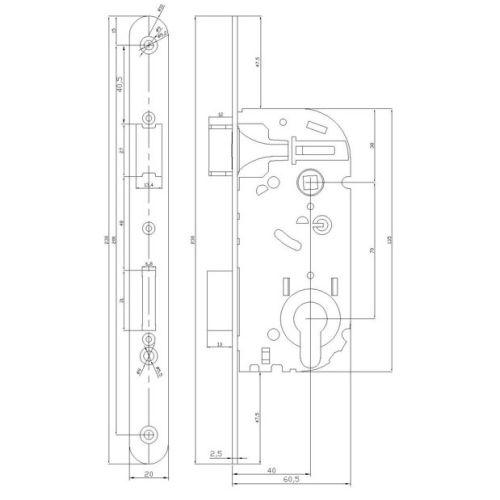 Coffre à larder monopoint Série L100/L200 - Axe 40 MM - Clé I - Blanc