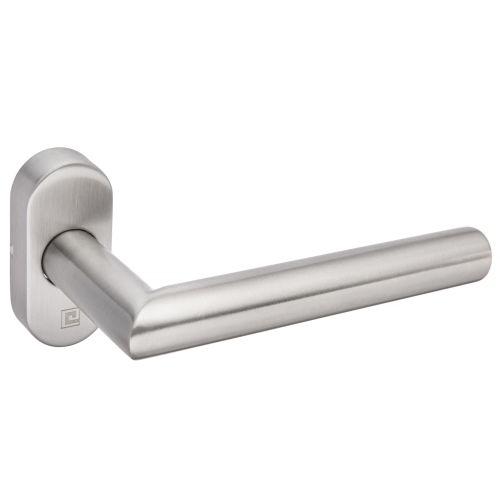 Béquille double sur rosace ovale étroite JADE série 1394 - Inox - Droite