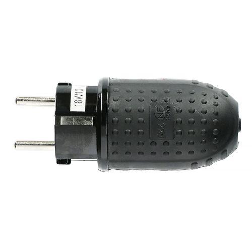 Fiche mâle caoutchouc 16 A 2P+T Noir - HANGER