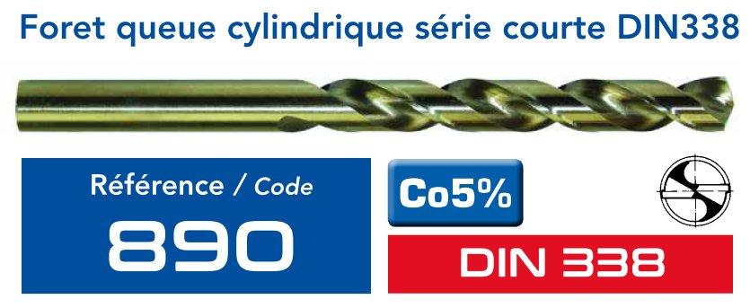 Foret Cobalt 5% DIN338 pour Inox ALPHA COUPE 890