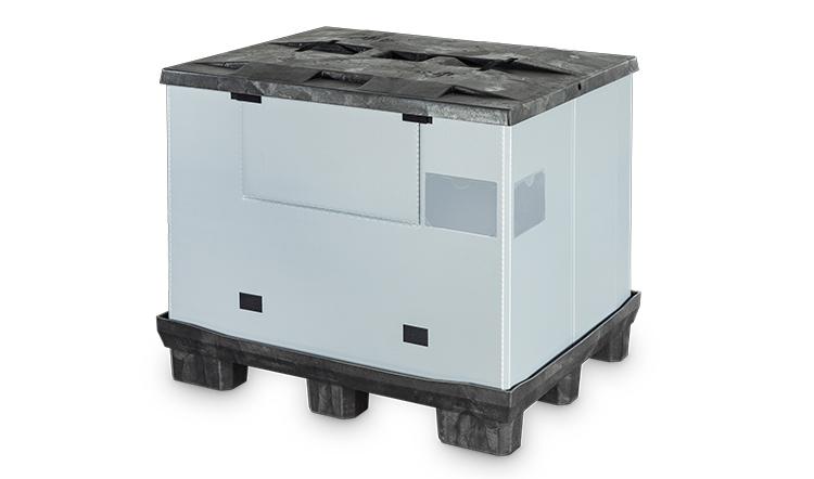 CAISSE PALETTE PLIABLE AVEC PORTE CHARGE 500 KG