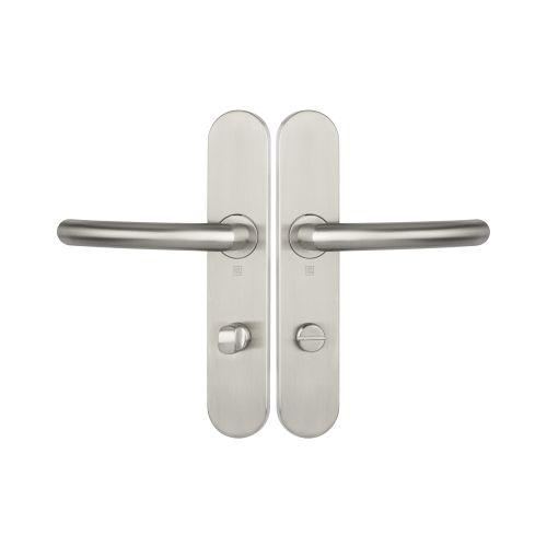 Ensemble double bequille sur plaque JADE série 1094 - Condamnation - inox brossé