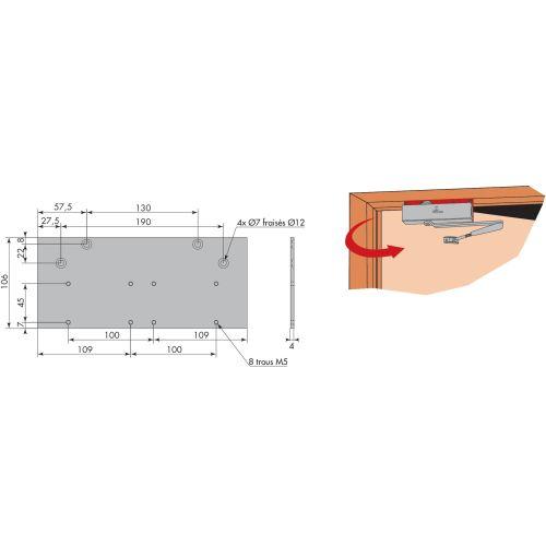 HERACLES 309800 plaque de support HR300 droite blanc RAL9016