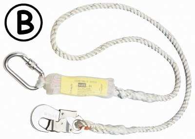 LONGE ANTICHUTE 2M MOUSQ.ACIER