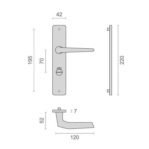Ensemble double bequille sur plaque HIONNA - Alu. - Argent - Conda. à voyant
