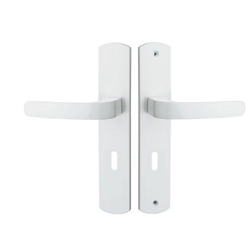Ensemble double bequille sur plaque ELFE- Zamak blanc - Clé L - 195MM