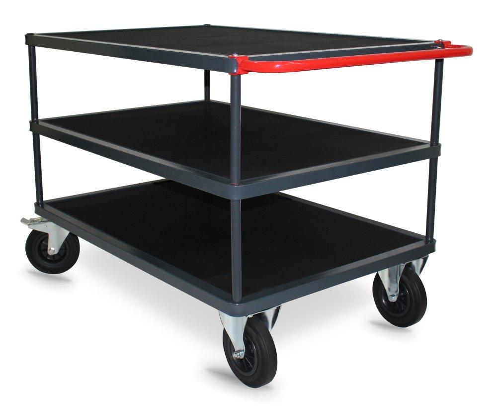 SERVANTE 3 PLATEAUX BOIS + CAOUTCHOUC 650 KG