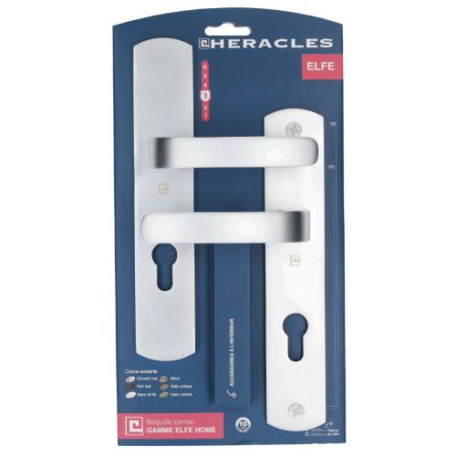 Ensemble double bequille sur plaque ELFE- Chromé mat - Clé I - 195MM